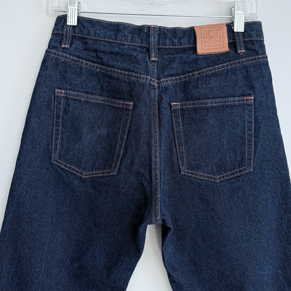 Totême Barrel Leg Jeans Raw Blue Wash 26 Organic Cotton High Rise Made in Italy - Picture 9 of 16